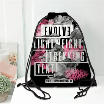NOVA RAZVIJAJO Natisnjeni nahrbtnik torba vrvico saten mehke čevlje, torbe za šolo po meri Logo torbe za ženske