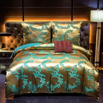 Luksuzni jacquardske odeja pokrovček nastavite, Lep cvetlični vzorec posteljni set, odeja zajemajo stanja & 2 pillowcases,srednje velikosti, zakonska postelja
