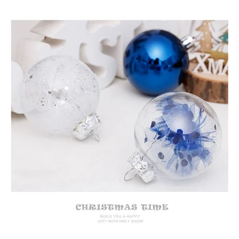 Vroče 30Pcs Božični Kroglice 6 cm Za Modro Drevo Božični Kroglice Plastično Božično Drevo Okraski Okraski Doma Obeski