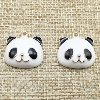 18 mm Kovinski Panda Emajl Gumb s kavljem obesek za Poroko Okraskov Oblačilo DIY Dodatki