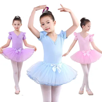 Otroci Balet obleko Dekleta balerina strokovno balet tutu Obleko brez Rokavov Čipke Splice V obliki Nazaj Gimnastika Leotard