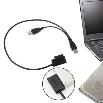 Dvojno USB 2.0 7+6 Pin Slimline Slim SATA Kabel Adapter za Notebook Laptop LIHO