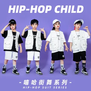 Fantje' Hip-hop Trendy Obleke Poletje za Otroke Hip-hop Funkcionalni Slog Telovnik Lep Obleko Deklice Jazz Plesna Predstava Oblačila