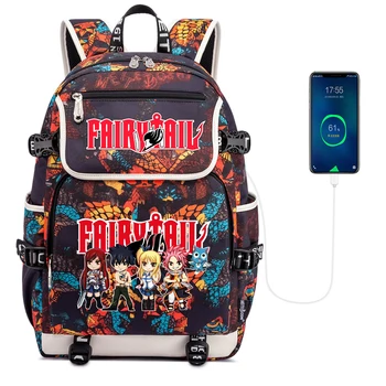Anime Fairy Tail Platno Nahrbtnik Nahrbtnik Priložnostne Zadrgo Packsack Študent Šolsko Torbo Teenger Laptop Torba Ramenih Vrečko