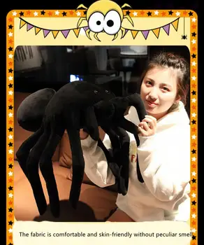 Realno Črni Pajek Polnjene Živali Plišastih Arachnid Igrača Čudovit Huggable Lutka Odlična Darila za Otroke ali Rojstni dan